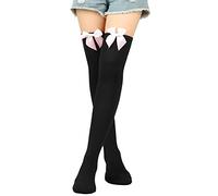Generisch Suits for Men Bowknot Colour Socks Thigh High Socks Over the Knee Socks Festival Christmas Hold-Up Stockings Pattern, black, One Size