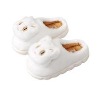 Generisch Summer 2026 Products Girls Slippers - Foot Warmth for Little Explorers Winter Lined Soft Sole Indoor Outdoor Portable Cosy Cartoon Cat Design Suitable for Toddlers, White, 1/1.5 UK