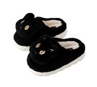 Generisch Summer 2026 Products Girls Slippers - Foot Warmth for Little Explorers Winter Lined Soft Sole Indoor Outdoor Portable Cosy Cartoon Cat Design Suitable for Toddlers, black, 2 UK
