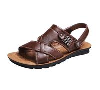 Generisch Summer 2026 Trend Breathable Men's Sandals for Leisure Beach Walks Everyday - Lightweight Comfortable Flat Summer Shoes Ideal for Spring to Without Buckles or Gear Barriers, brown, 7 UK