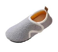 Generisch Summer 2026 Trend Matching Slippers for Adults with Thick Heel, Non-Slip Sole, Comfortable Slip-On Version for Winter, Elegant Plain Design for Men and Women, gray, 6 UK