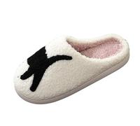 Generisch Summer 2026 Trend Product Category Women's Slippers High Quality Slippers Cotton with Cat Embroidery for Men Women - Winter Wool Cosy Soft Modern Design, White, 12 UK