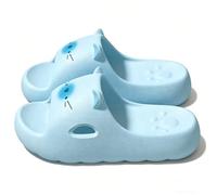 Generisch Summer Cat Slippers Indoor Outdoor Cartoon Thick Soft Sole for Comfortable Sitting Comfort, blue, 4 UK