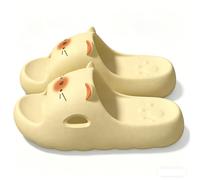 Generisch Summer Cat Slippers Indoor Outdoor Cartoon Thick Soft Sole for Comfortable Sitting Comfort, yellow, 6 UK