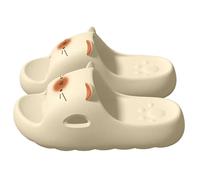 Generisch Summer Cat Slippers Indoor Outdoor Cartoon Thick Soft Sole for Comfortable Sitting Comfort, khaki, 4 UK