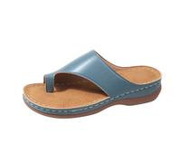 Generisch Summer Fashion Women Solid Color Slip On Beach Sandals Casual Simple Flat Shoes 101, sky blue, 5 UK