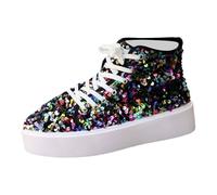 Generisch Summer New Arrivals: Versatile Shoes in Plus Sizes - European and Fashion Style - Sequin Carnival Sneakers with Thick Sole, multicoloured, 6 UK