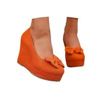 Generisch Summer Sandals, Women's Wedge Heel, Comfort Pumps, Mules, Summer Shoes, Slippers, Non-Slip Platform Hiking Shoes, Beach Shoes, Wedge Sandals for City Trip, Everyday Shoes, orange, 7 UK