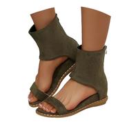 Generisch Summer Shoes for Women Comfortable Sandals with Toe Opening Strappy Design for Leisure Bootcut Jeans to Skirt Light Steps Light Light, Dark green, 4 UK