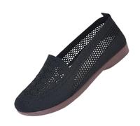 Generisch Summer Shoes Women's Elegant and Comfortable Flat Shoes Wide H Walking Shoes Lightweight Breathable Outdoor Shoes Mesh Leisure Shoes Sporty Dance Shoes Fashion Round Toe Low Shoes, black