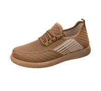 Generisch Summer trainers, women's slip-on barefoot shoes, flat sole, casual shoes, ultralight mesh, breathable walking shoes, sporty sports shoes, fitness shoes, running shoes, coffee, 8.5 UK