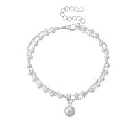 Generisch Super Immortal Double Layer Pearl Pendant Necklace Women's Temperament Choker Necklace Collarbone Chain Trendy Watch Numbers, one size, Metal, No Gemstone