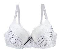 Generisch Super Push Women's Lace Shaping Cup Adjustable Shoulder Strap Large Size Underwired Bra Women's Bustier Padded, White, 36DD