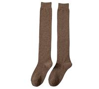 Generisch Support Tights Women's Winter Thickening Warm Medium Length Overknee Socks Keep Warm Socks High on the Knee Lightweight Cotton Socks Tartan Stockings, coffee, One Size