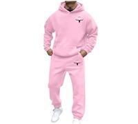 Generisch Sweat Jacket Autumn Winter Fashion Men Women Casual Letter Print Long Sleeve Sports Hoodie Set House Pullover Men, Light pink, M