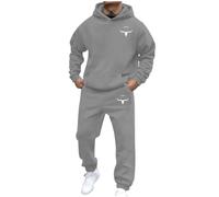 Generisch Sweat Jacket Autumn Winter Fashion Men Women Casual Letter Print Long Sleeve Sports Hoodie Set House Pullover Men, Light grey, M