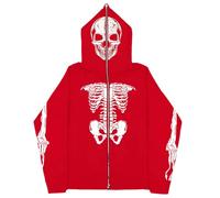 Generisch Sweat Jacket Glow in the Dark Hoodie with Costume for Men Hoodie Men's Action, red, S
