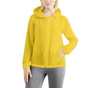 Generisch Sweat Jacket Women's Hooded Sweatshirt Colour Variations Hooded Jacket Hoodie Long Sleeve Hooded Hoodie Sport Style Casual Fitness Basic Training, yellow, XXL