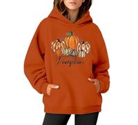 Generisch Sweater Women's Oversized Women's Halloween Sweatshirt with Pumpkin Print Long Sleeve Casual Pocket Jumper Leopard Print Women, orange, L