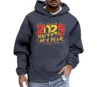 Generisch Sweatshirt 2025 Trend Men and Women with the Same New Year Hoodie Casual Sports Fashion New Year Essential Top & Sweatshirt, darkgray, S