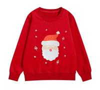 Generisch Sweatshirt Children's Crew Neck Oversized Pullover Leisure Warm Sweat Jacket Comfortable Soft Transition Jacket Toddler Lightweight Sports Long Sleeve Plain Basic Long Sleeve Tops, Red 1