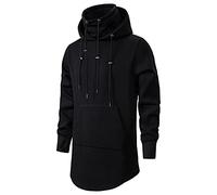 Generisch Sweatshirt Men's Extra Long Plain Hoodie Men's Classics Men's Hoodie Tall Hoodie Sweater Baggy Hoodie with Bum Pocket Hybrid Jacket Stretch and Soft Size M - XXL