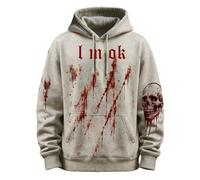 Generisch Sweatshirt Men's Halloween Hoodie Bloody Print Pullover Casual Loose Fit Sweatshirt Warm Comfortable Streetwear Gothic Style Men's Sweater, a, M