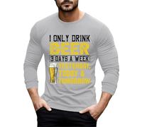 Generisch Sweatshirt without Hood Beer Drinker Beer Lover Funny T-Shirt Oktoberfest Long Sleeve with Beer Print Munich Long Sleeve Activewear Coat, gray, 4XL