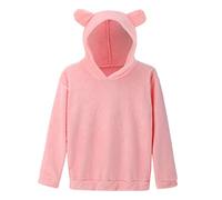 Generisch Sweatshirts Fuzzy Sleeve Long Hoodie Warm Fleece Shape Pullover Women Blouse Rave Top Women, pink, XXL
