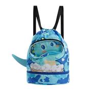 Generisch Swimming Bag - 36 x 25 x 13 cm, Cartoon Swim Backpack Dry and Wet Separation Drawstring Waterproof Oxford Fabric PVC Material for Kids Travel Fitness | Shoes Brill, Dinosaurs, Siehe