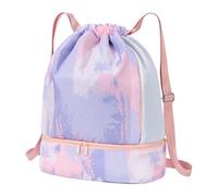 Generisch Swimming Bag Sports Backpack with Drawstring Large Capacity with Wet and Dry Separation for Swimming Pool and Camping, Pink Purple, Siehe Beschreibung, See description
