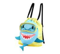 Generisch Swimming Bag with Shoe Compartments Shark Design Drawstring Backpack Sports Bag with Dry Wet Compartment for Hiking Camping from 3 Years Girls Fitness Sports Gym Travel Dance