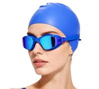 Generisch Swimming Goggles - Anti-Fog Lenses | Pool Goggles - Swimming Goggles Soft Silicone - Ergonomic Design Waterproof Without Pressure Points Adjustable Open Water White
