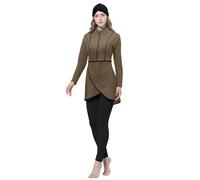 Generisch Swimsuit Women's Subtle Muslim Swimwear for Women and Girls Swimsuit (Hijab/Burkini) Tankini Women's Large Sizes, swimsuit f4-coffee, 4XL