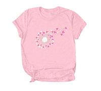Generisch T O Sleeve Blouse Women Casual Pots Neck Shirt Short Love Women's Blouse Sexy Ladies, pink, XL