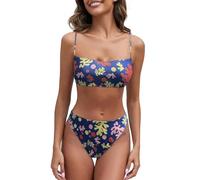 Generisch Tan Through Swimwear for Women Leopard Bikini Bottoms, navy, S
