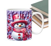 Generisch Tazze Caffè Ceramica Natale - Natale | Con Coperchio Muffin, da 350 ml with Manico Design 3D Pupazzo di Neve per Tè Cioccolata Compleanno Vacanze Ragazze, Tazzaa per le vacanze invernali