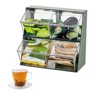 Generisch Tea Bag Box Organiser - Stackable 2-Tier Japanese Style Tea Bag Holder - Tea Bag Holder for Countertops, Kitchen Cabinets, Pantry, Sweeteners, Siehe Beschreibung, See description, See