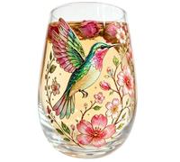 Generisch Tea Glass, 300 ml Drinking Cup with Bird and Floral Pattern for Water, Transparent Coffee Glasses, for Whiskey, Kitchen, Bar, Wedding, Party, Birthday, Cafe and Home