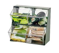 Generisch Tea Organizer | 2-Tier Stackable Japanese Style Tea Organizer - for Cupboard, Countertops, Pantry, Kitchen, Coffee, Sweeteners, Siehe Beschreibung, See description, See description