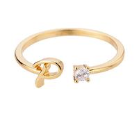 Generisch Ten Rings Rhinestone 26 Initial Ring Jewellery Personalised Initial Letter Open Ring with Rhinestone Ring for Women Rings Gymnastics Plastic, one size, Copper, No Gemstone