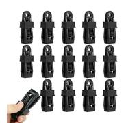 Generisch Tent Pegs - 15 Pack Solid Multipurpose Camping Pegs | Pool Awning Cover Fasteners - Heavy Duty Tarp Grippers for Car, Truck, Sunshade, Swimming Pool Cover, Canopy
