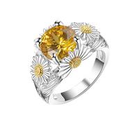 Generisch The rings chain silver sunflower rings are suitable for various occasions rings bright, one size, Copper, No Gemstone