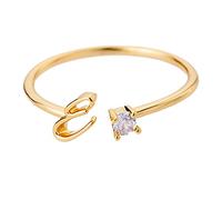 Generisch The Rings Costume Children 26 Initial Ring Jewellery Personalised Initial Letter Open Ring with Rhinestone Ring for Women Flexible Rings Women (E, One Size)