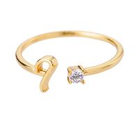 Generisch The Rings Costume Children 26 Initial Ring Jewellery Personalised Initial Letter Open Ring with Rhinestone Ring for Women Flexible Rings Ladies (I, One Size)