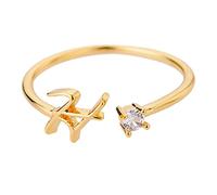 Generisch The Rings Costume Children 26 Initial Ring Jewellery Personalised Initial Letter Open Ring with Rhinestone Ring for Women Flexible Rings Women (H, One Size)