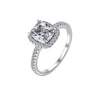Generisch The Rings Costume Ladies for Women S925 Ring Zircon Pair Square Diamond Ring Group Rings Body, 8, Metal