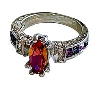 Generisch The Rings Cup Thermal Effect Birthstone Ring, Engagement Ring for Women, Anniversary, Wedding, Promise Ring, Dragon Rings, 9, Zinc alloy, No Gemstone