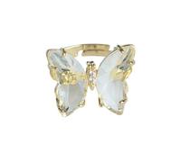 Generisch The Rings Tabletop Rule Book Ring Butterfly Crystal Ring for Women Girls Gold-Plated Cute Finger Adjustable Rings Aesthetic Rings Silver for Women, one size, Plastic, No Gemstone