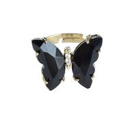Generisch The Rings Tabletop Rule Book Ring Butterfly Crystal Ring for Women Girls Gold-Plated Cute Finger Adjustable Rings Aesthetic Rings Silver for Women, one size, Plastic, No Gemstone